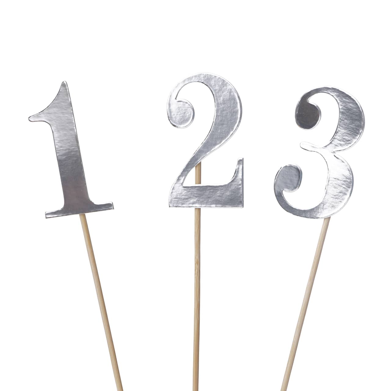 Chiffres décoratifs argentés de 1 à 12 de Celebrate It